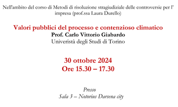 Valori pubblici del processo e contenzioso climatico
