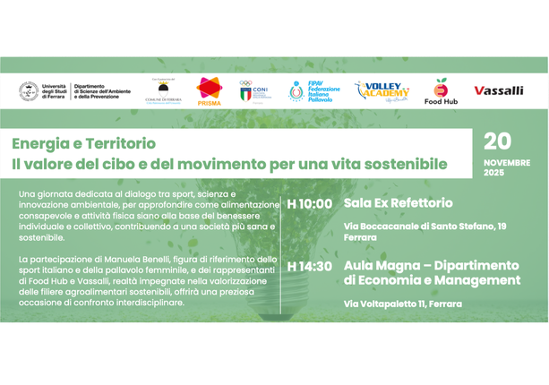 Energia e Territorio | Il valore del cibo e del movimento per una vita sostenibile