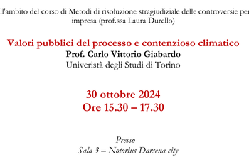 Valori pubblici del processo e contenzioso climatico